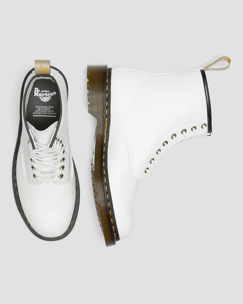 White Men's Dr Martens Vegan 1460 Kemble Lace Up Boots | CA 546DFM